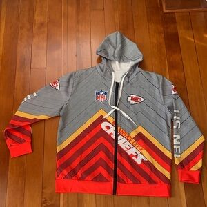 XL NFL Chiefs Gray and Red Hoodie